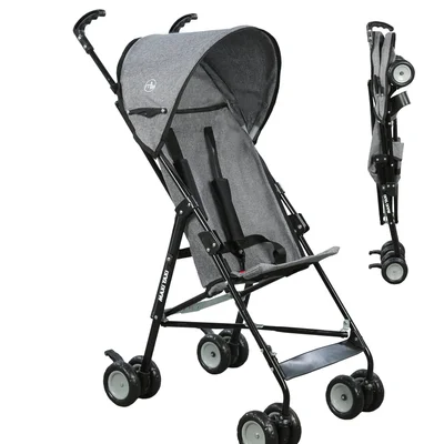 Mt 0037 Lite Pratik Baston Bebek Arabası - Keten Gri - Resim 1