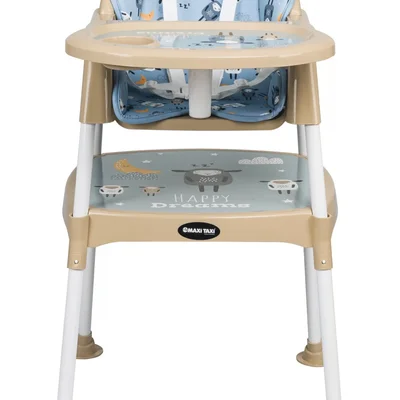 Feeding Kuzu Desenli 3 In 1 Mama Sandalyesi - Mavi - Resim 3