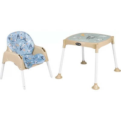 Feeding Kuzu Desenli 3 In 1 Mama Sandalyesi - Mavi - Resim 4