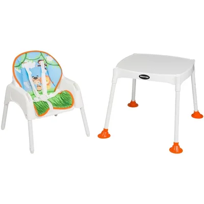 Feeding Safari Desenli 3 In 1 Mama Sandalyesi - Turuncu - Resim 4