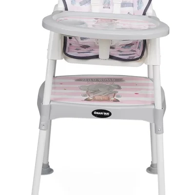 Feeding Fil Desenli 3 In 1 Mama Sandalyesi - Pembe - Resim 2