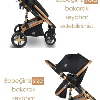 Fast Pro Travel Sistem Bebek Arabası - Gold Black - Resim 6