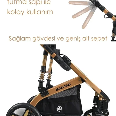 Fast Pro Alüminyum Travel Sistem Bebek Arabası - Gold - Resim 2