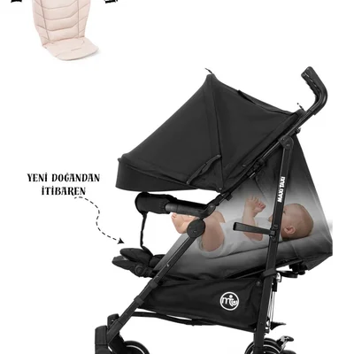 Floki Tam Yatarlı Alüminyum Baston Bebek Arabası - Resim 2