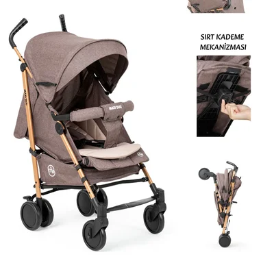 Floki Tam Yatarlı Alüminyum Baston Bebek Arabası - Resim 5